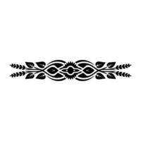 Elegant Black Floral Border on White Background, Branch vector