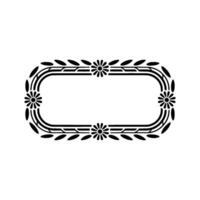 Elegant Black Floral Border Frame on Gradient Background vector