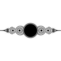 Minimalist Decorative Line Art Element Black White Abstract vector