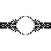 Celtic Knotwork Circle Frame Floral Embellishments - Elegant vector