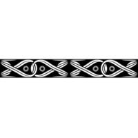 Elegant Black White Floral Pattern Border - Resource vector