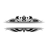 Elegant Floral Frame Black Flourish on White vector