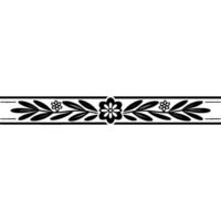Elegant Floral Border, Black and White Pattern on White Background vector