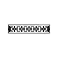 Minimalist Black Floral Border on White Background, Pattern vector