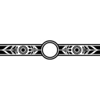 Elegant Black Floral Border with Blank Center on White Background vector
