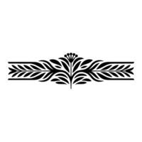 Minimalist Floral Border - Black and White Decorative Element vector