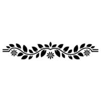 Elegant Black Floral Border - Minimalist Plant on White vector