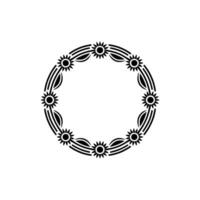 Minimalist Floral Circle Frame, Decorative Element vector