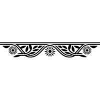 Floral Border Black and White, Decorative Element vector