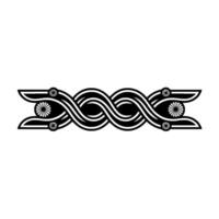 Geometric Black and White Interwoven Border, Minimalist Style vector