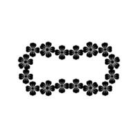 Black Floral Border on Cream Background vector