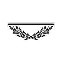 Elegant Black Floral Element on White Background - Ornament vector