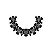 Minimalist Floral Swag Black and White Decorative Motif vector