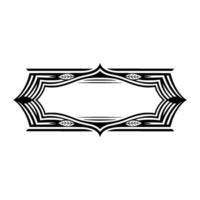 Elegant Art Deco Frame with Leaf Accents on White vector
