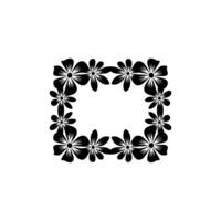 Black and White Floral Frame on Cream Background vector