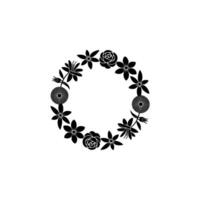 Elegant Minimalist Floral Wreath Illustration vector