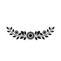 Elegant Black Floral Crest Element on Neutral Background vector