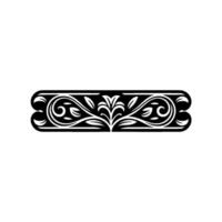 Elegant Black and White Floral Scrollwork Border - Ornament vector