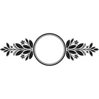 Elegant Floral Frame with Circle for Text or, Minimalist vector