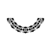 Black and White Floral Border Illustration on White Background vector