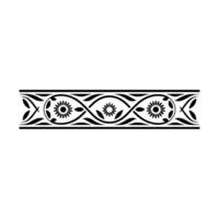 Elegant Floral Border Black White Flourish - Ornament vector