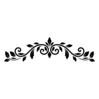 Elegant Floral Ornament, Black and Grey on White vector
