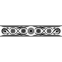 Decorative Floral Border in Black on White, Geometric vector
