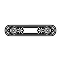 Elegant Floral Banner, Black and White Ornament, Empty Space vector