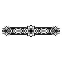 Floral Border Ornament, Black and White - Pattern vector