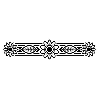 Floral Border Ornament, Black and White - Pattern