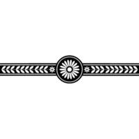 Minimalist Floral Border - Black and White Decorative Element, Pattern vector