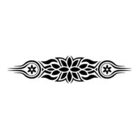 Black Floral Border on White Background, Symmetry vector