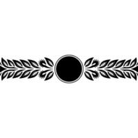 Black White Laurel Wreath Ornament with Circle Frame vector
