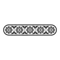 Elegant Black Floral Border Element on White Background, Ornament vector