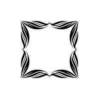 Elegant Black Frame with Leafy Motif on Light Background vector
