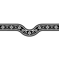 Elegant Floral Border in Black and White, Template vector