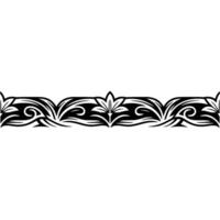 Ornamental Floral Border in Black and White, Ornament vector