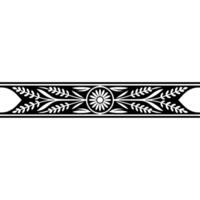 Elegant Floral Border in Black and White - Leaves - Pattern vector