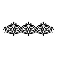 Ornamental Swirl Border Element Elegant Black on White vector