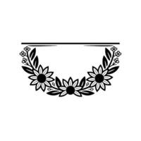 Elegant Sunflower Wreath with Space for Text - Minimalist vector