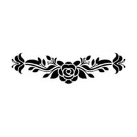 Elegant Black Floral Element on White Background, Ornament vector