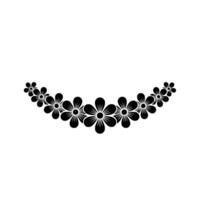 Black Floral Border on White Background Minimalist - Decorative vector