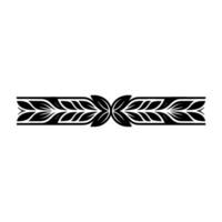 Elegant Black Leaf Border on White, Decorative Element vector