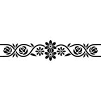 Elegant Black Floral Border on White, Element - Floral border vector
