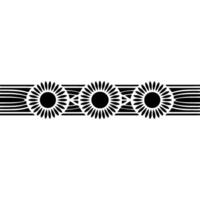 Minimalist Floral Pattern in Black and White - Geometric vector
