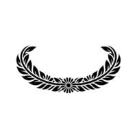 Elegant Floral Wreath in Black and White - Leaves vector