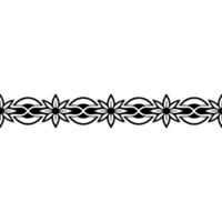 Elegant Black Floral Border on White Background, Repeat vector