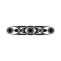 Elegant Black Floral Border on White Background - Sunflower vector