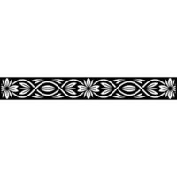 Elegant Floral Border Monochrome Pattern with Leaves vector