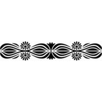 Elegant Black Floral Border on White Background, Retro vector